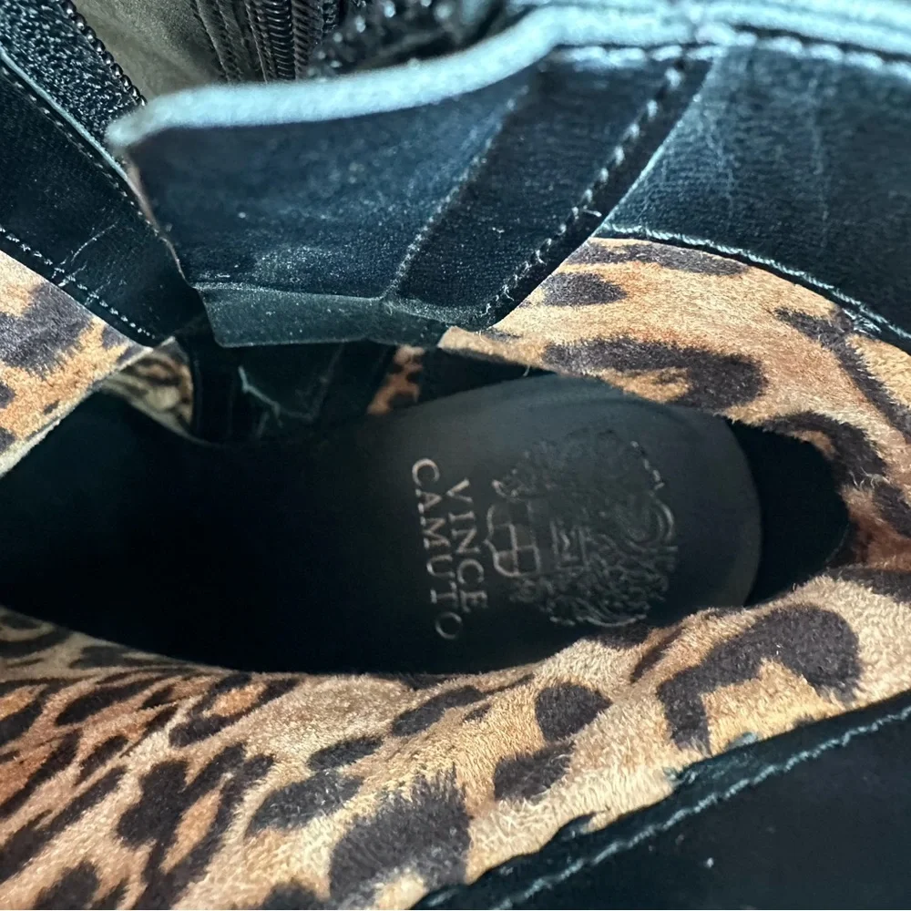 Vince Camuto Black Leather Ankle Boots - Picture 9 of 9